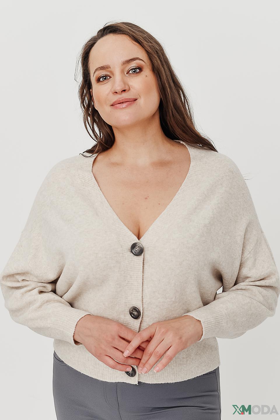 Кардиган Samoon бежевый с пуговицами