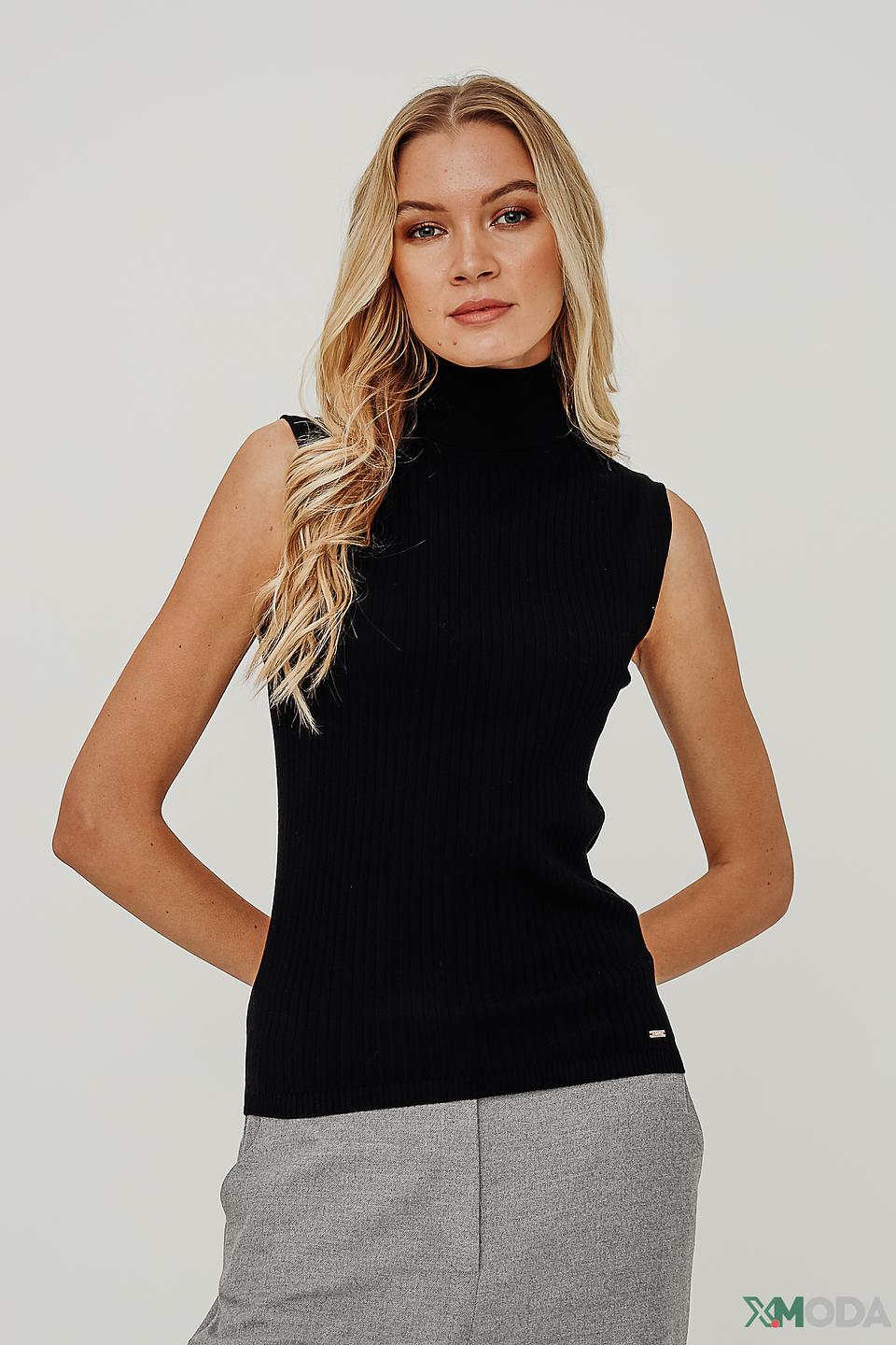 Топ Cinque чёрный с воротником