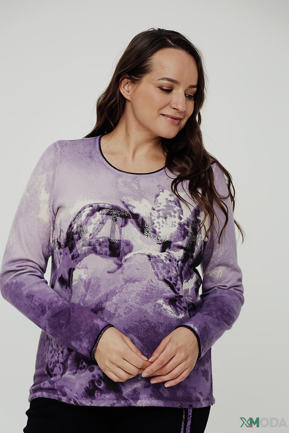 Пуловер Rabe collection с принтом лиловый