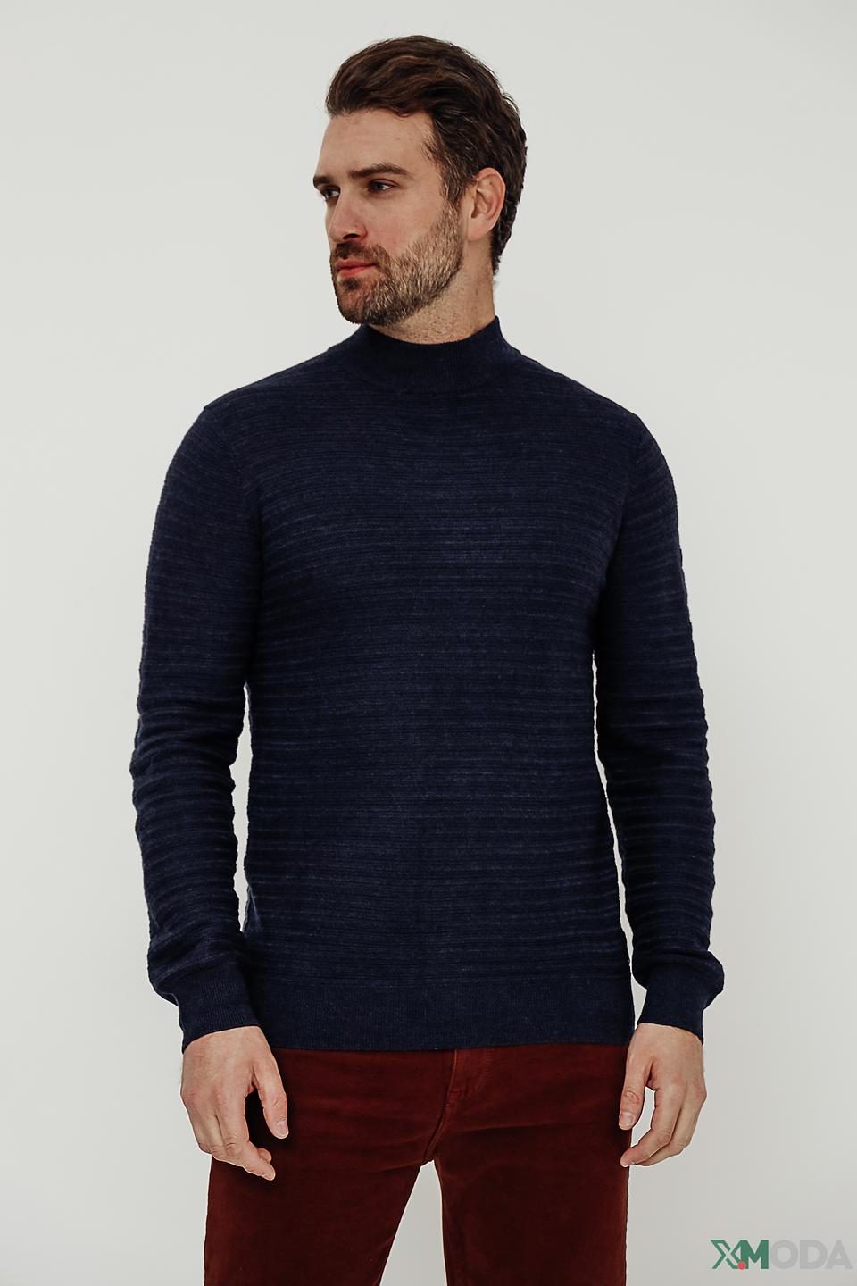 Джемпер Tom Tailor синий с текстурой