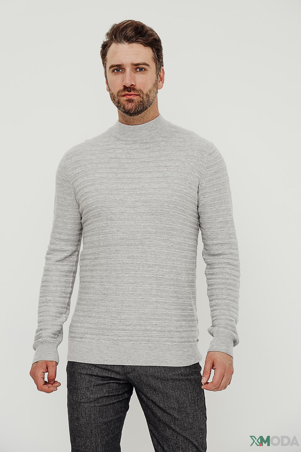 Джемпер Tom Tailor серый с текстурой