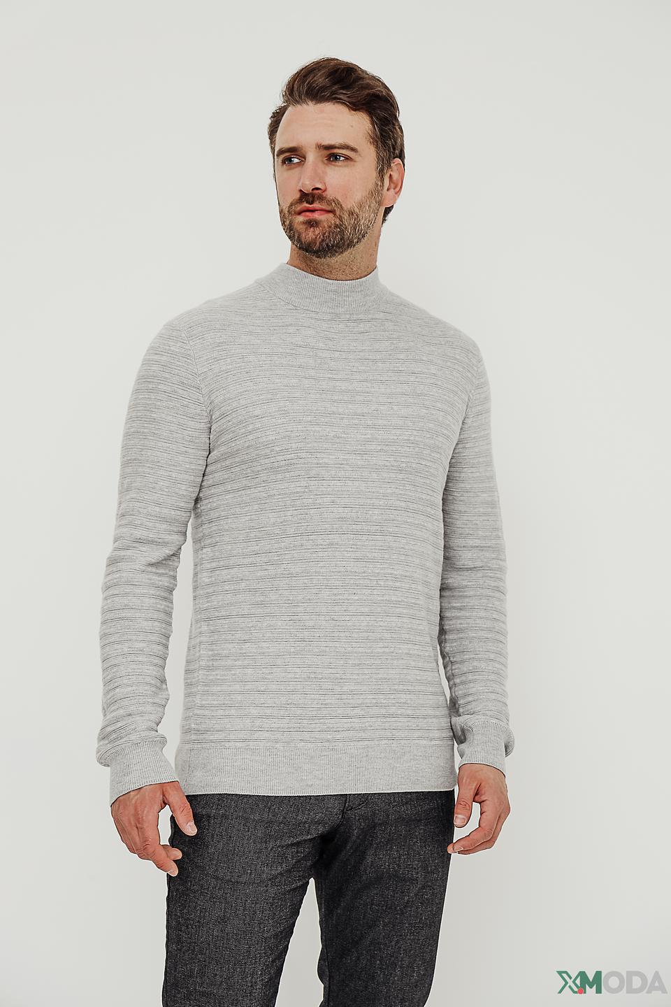 Джемпер Tom Tailor серый с текстурой