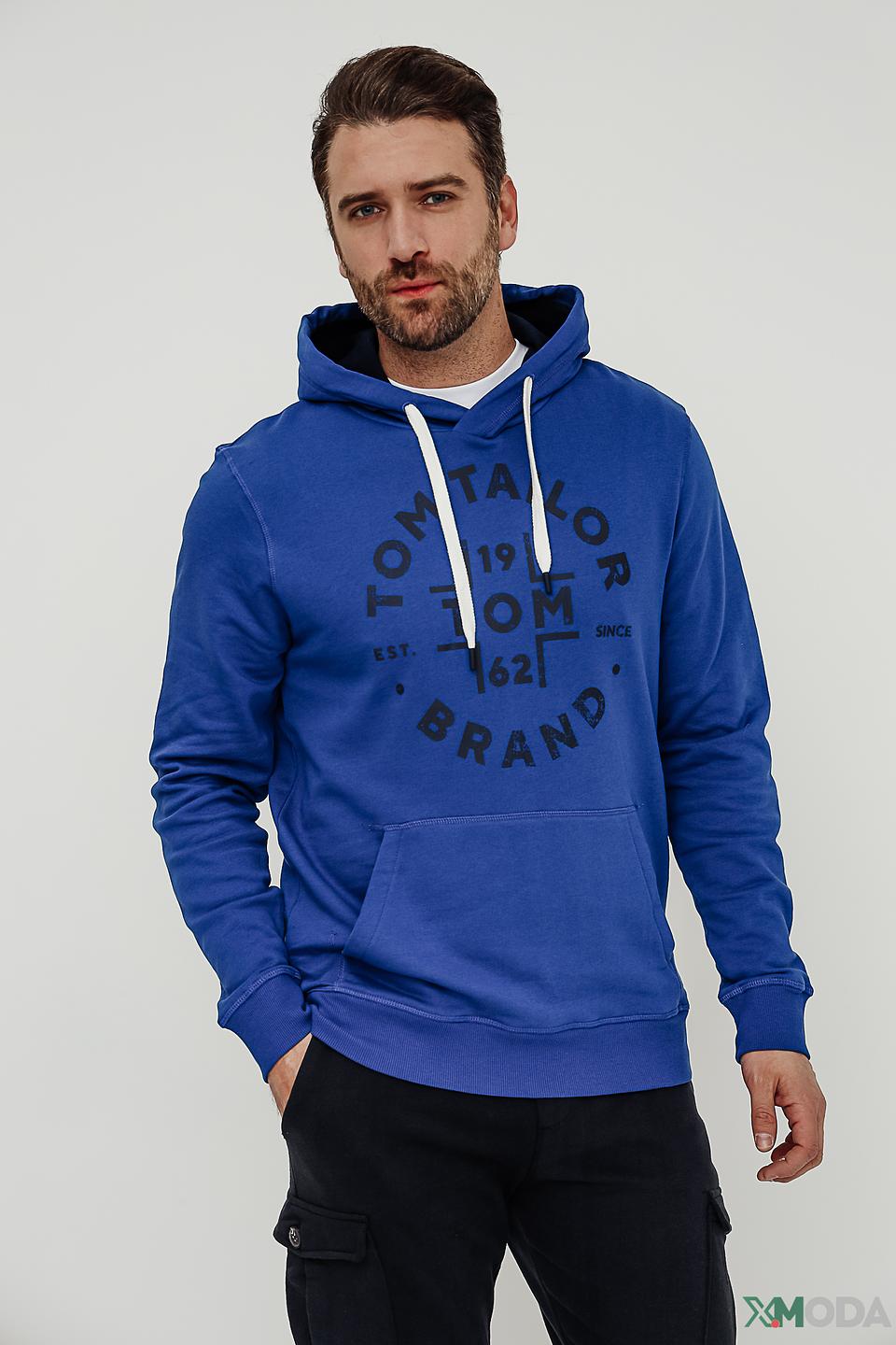 Толстовка Tom Tailor синяя с логотипом