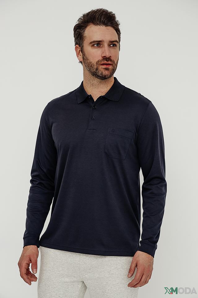 Поло Ragman men темно-синее с длинным рукавом