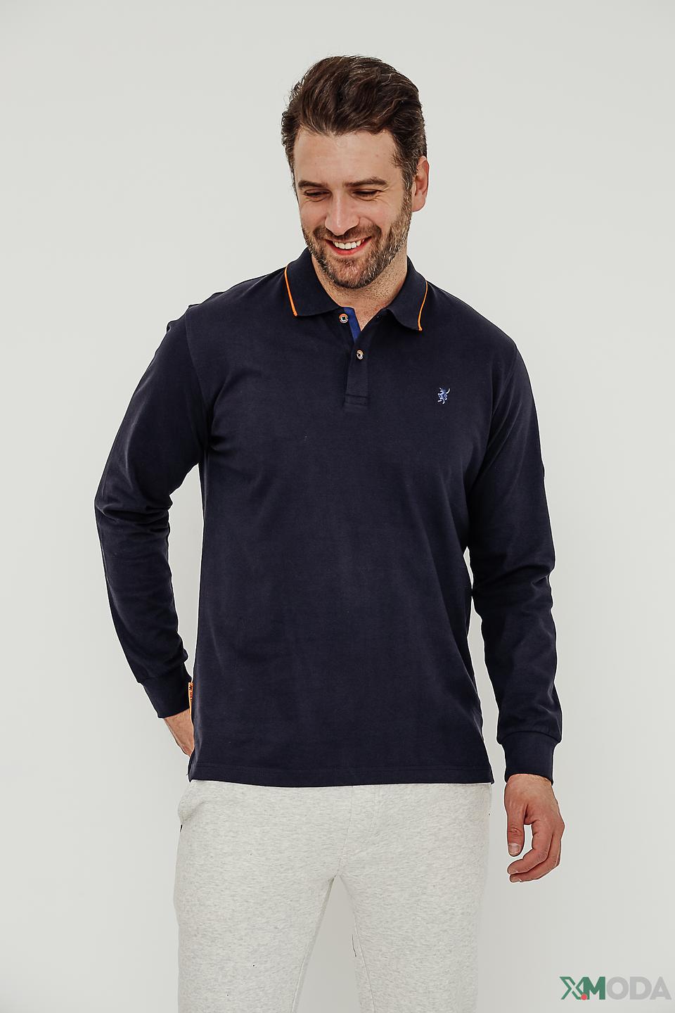 Поло Sea Barrier с длинным рукавом синее