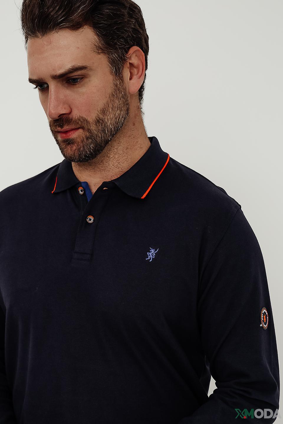 Поло Sea Barrier с длинным рукавом синее