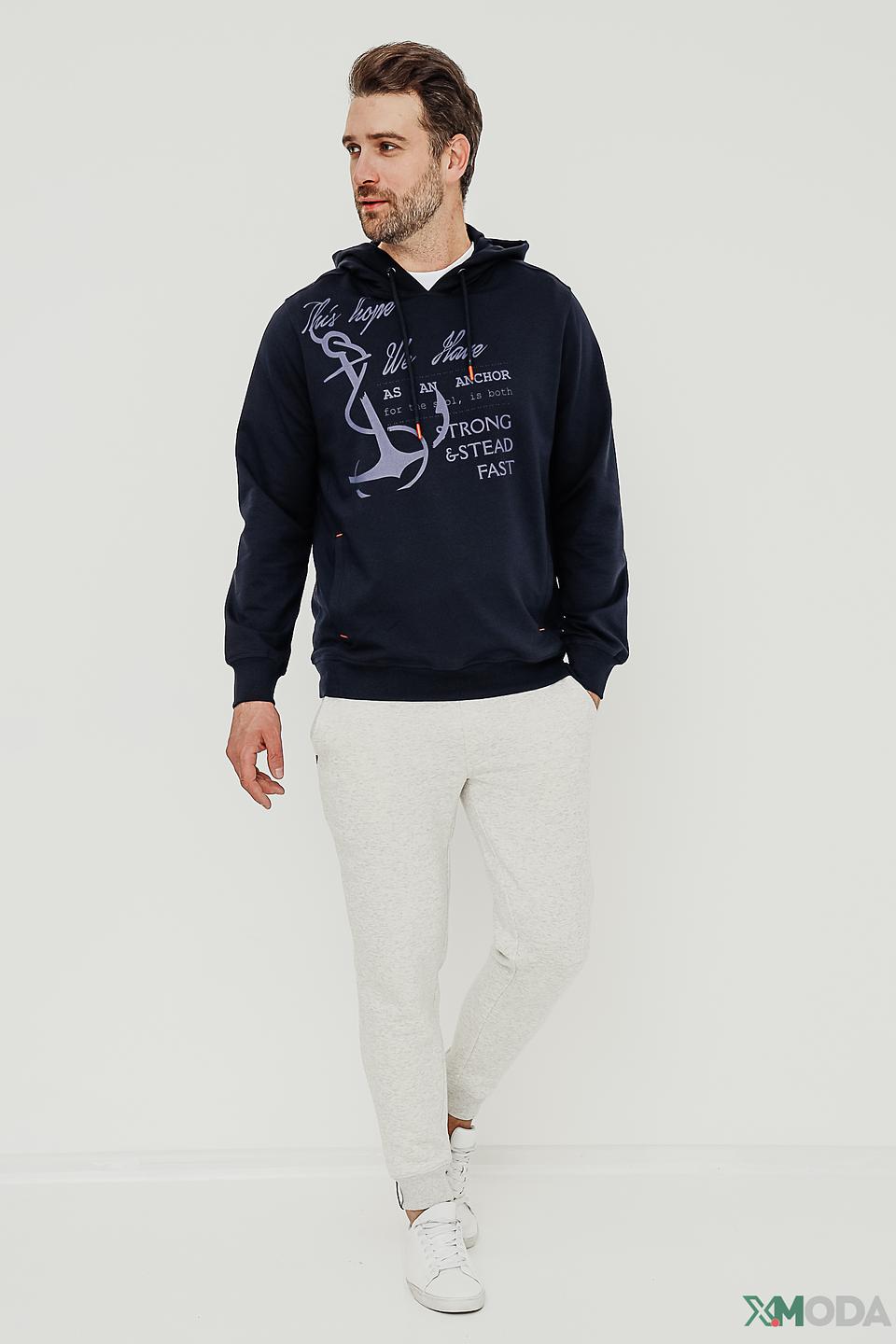 Толстовка Claudio Campione с якорем, синяя