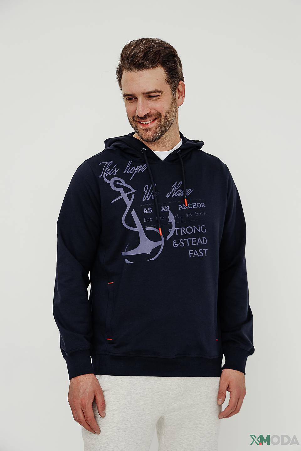 Толстовка Claudio Campione с якорем, синяя