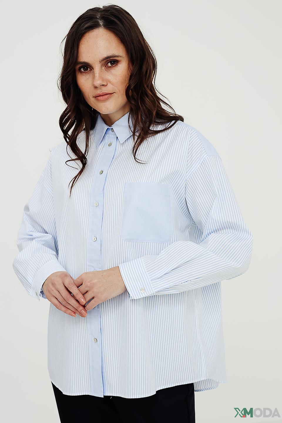 Рубашка i Blues в полоску голубая