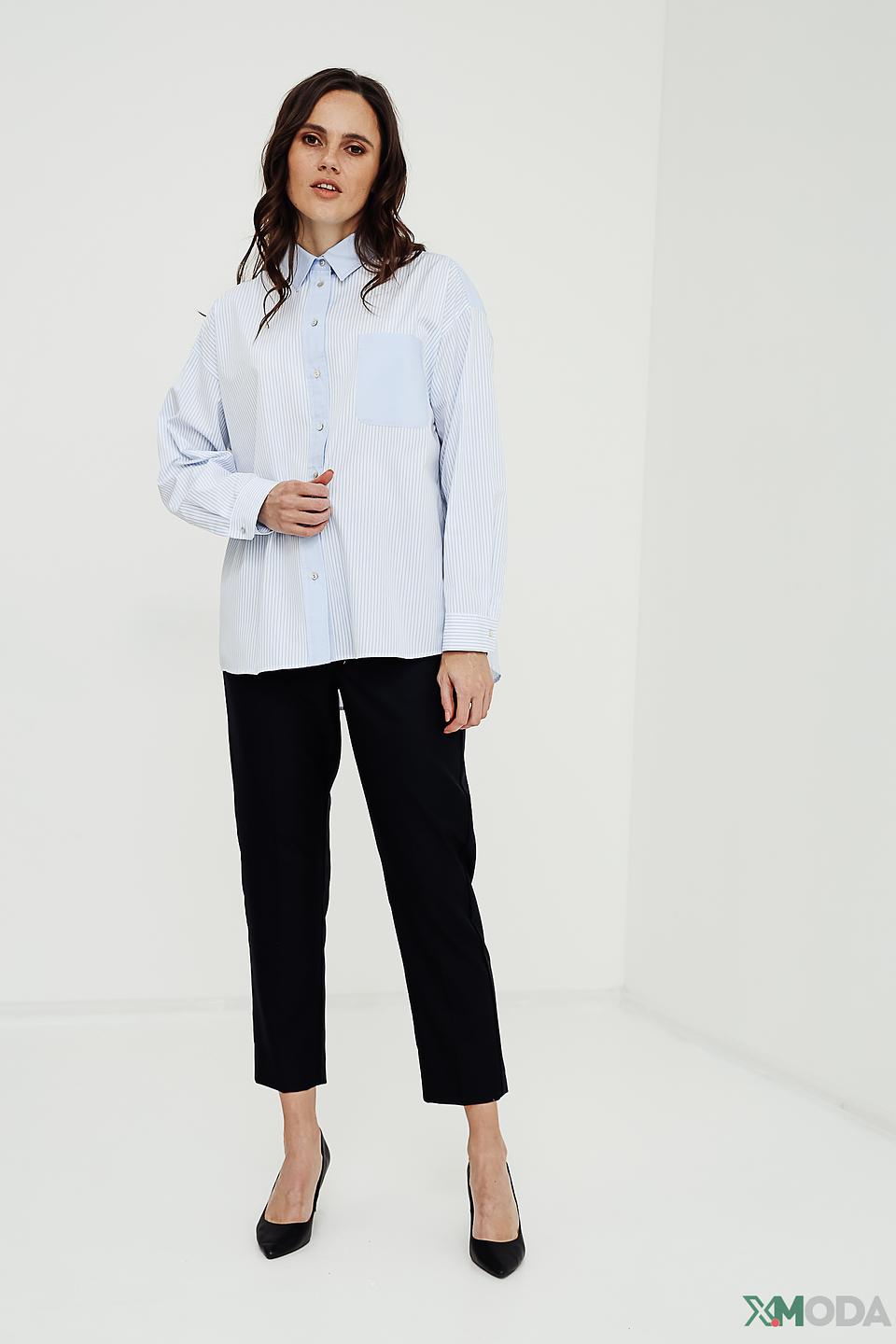 Рубашка i Blues в полоску голубая