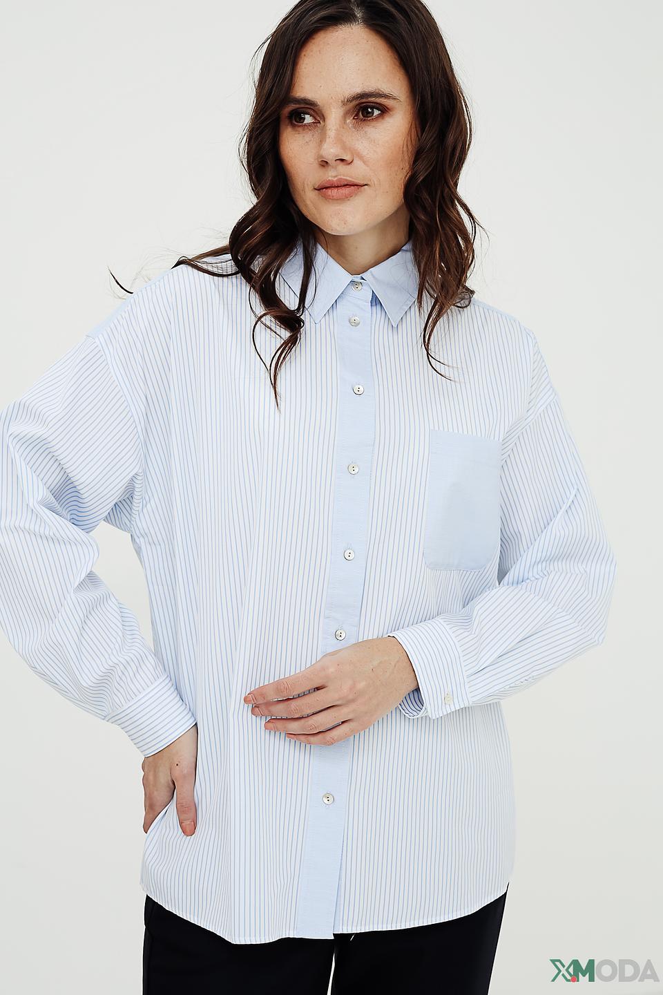 Рубашка i Blues в полоску голубая