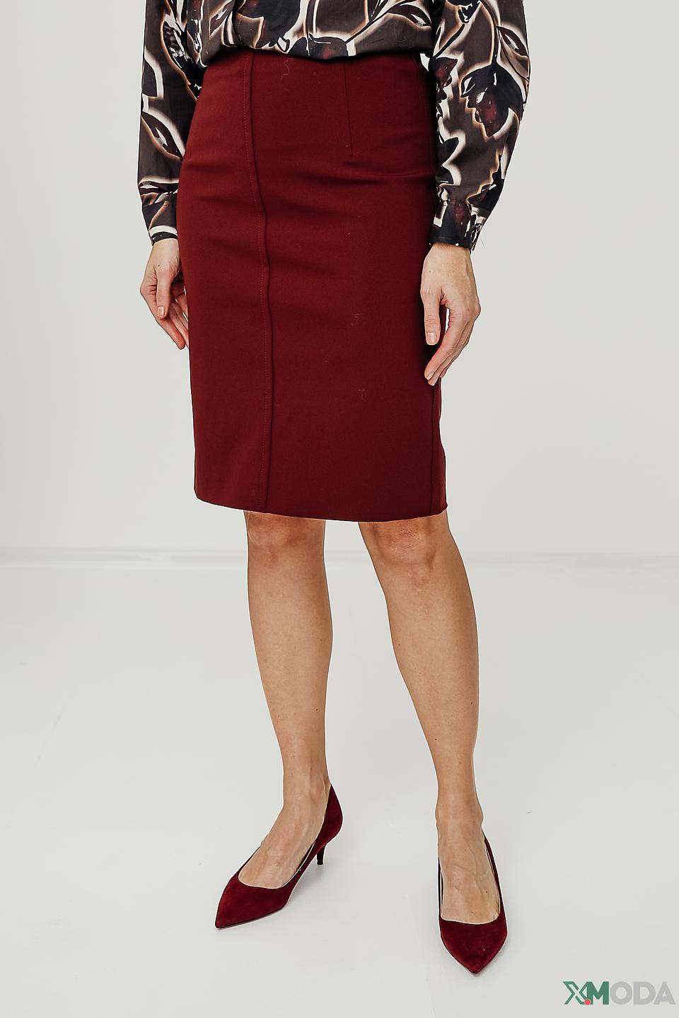 Юбка Gardeur бордовая приталенная