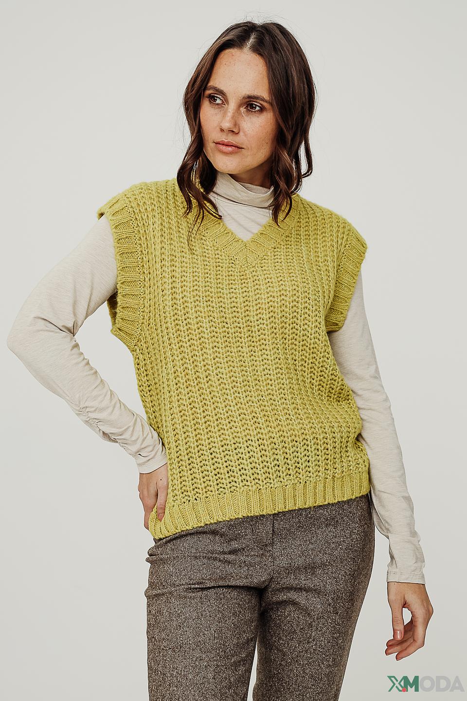 Жилет You Just White вязаный лайм