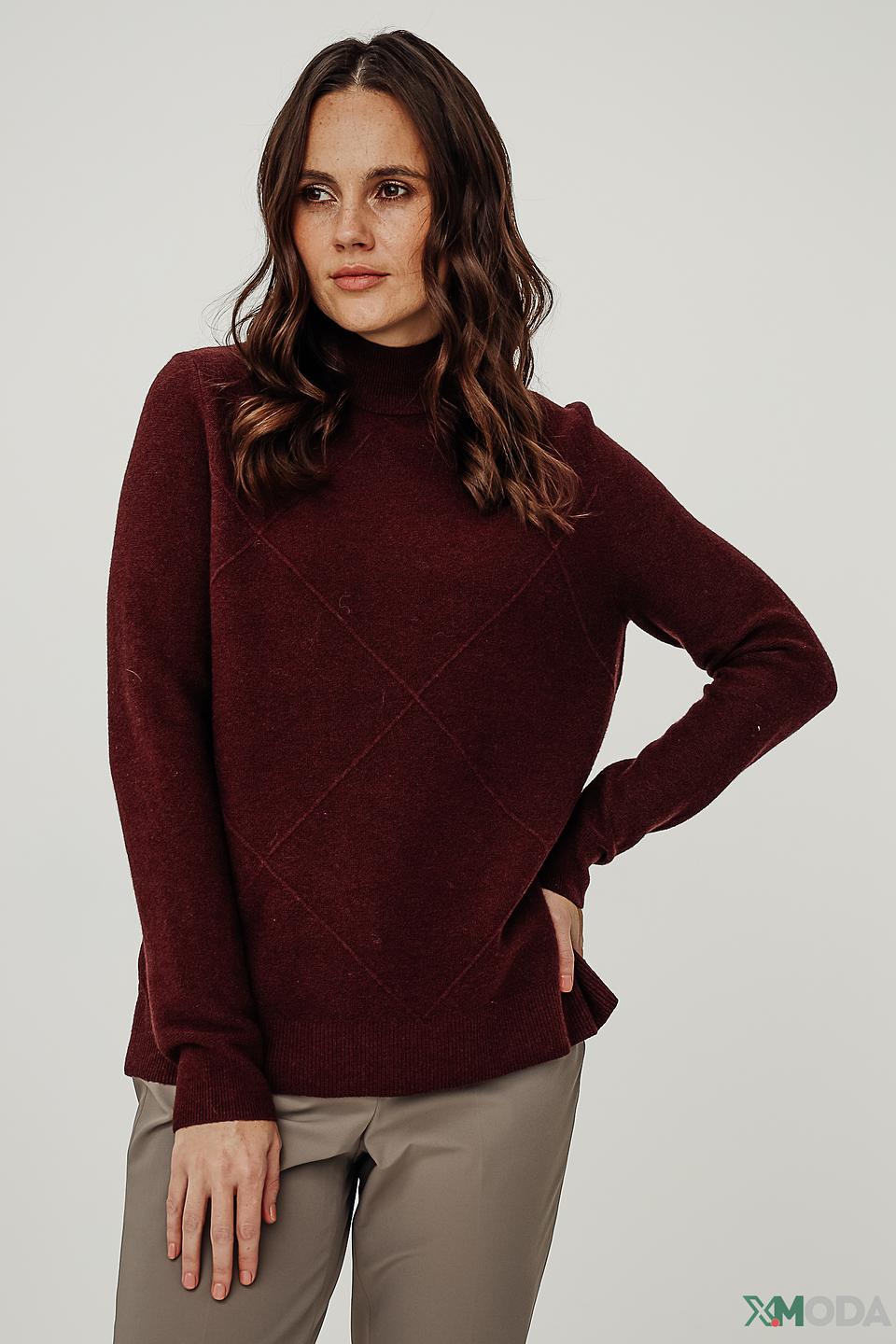 Пуловер Gerry Weber с ромбами бордовый