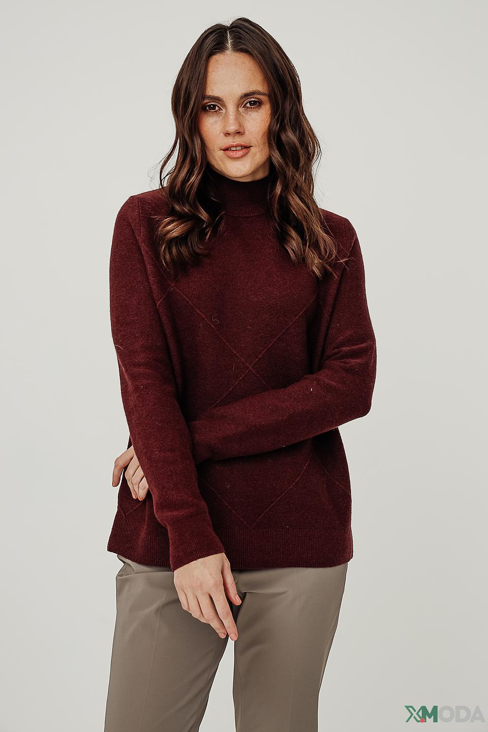 Пуловер Gerry Weber с ромбами бордовый