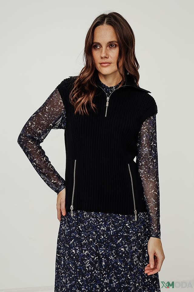 Жилет Monari чёрный с молниями