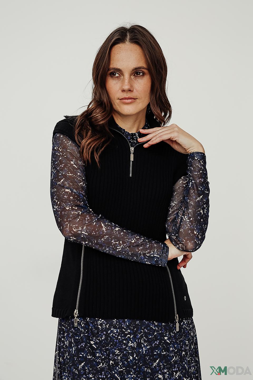 Жилет Monari чёрный с молниями