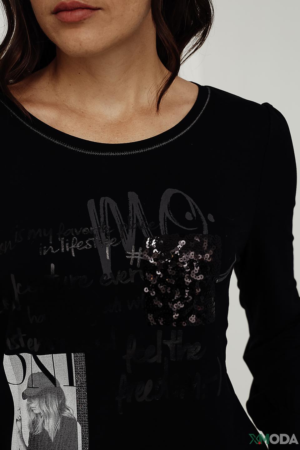 Блуза Monari с принтом чёрная