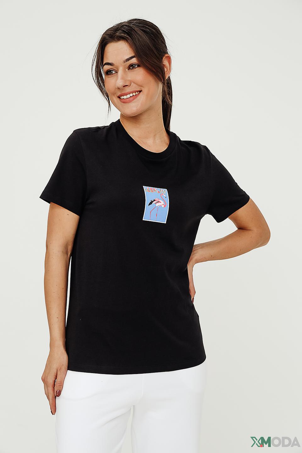 Футболка Ice Play с фламинго чёрная