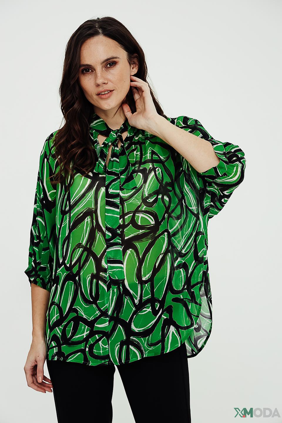 Блуза Luisa Cerano с принтом, зеленый