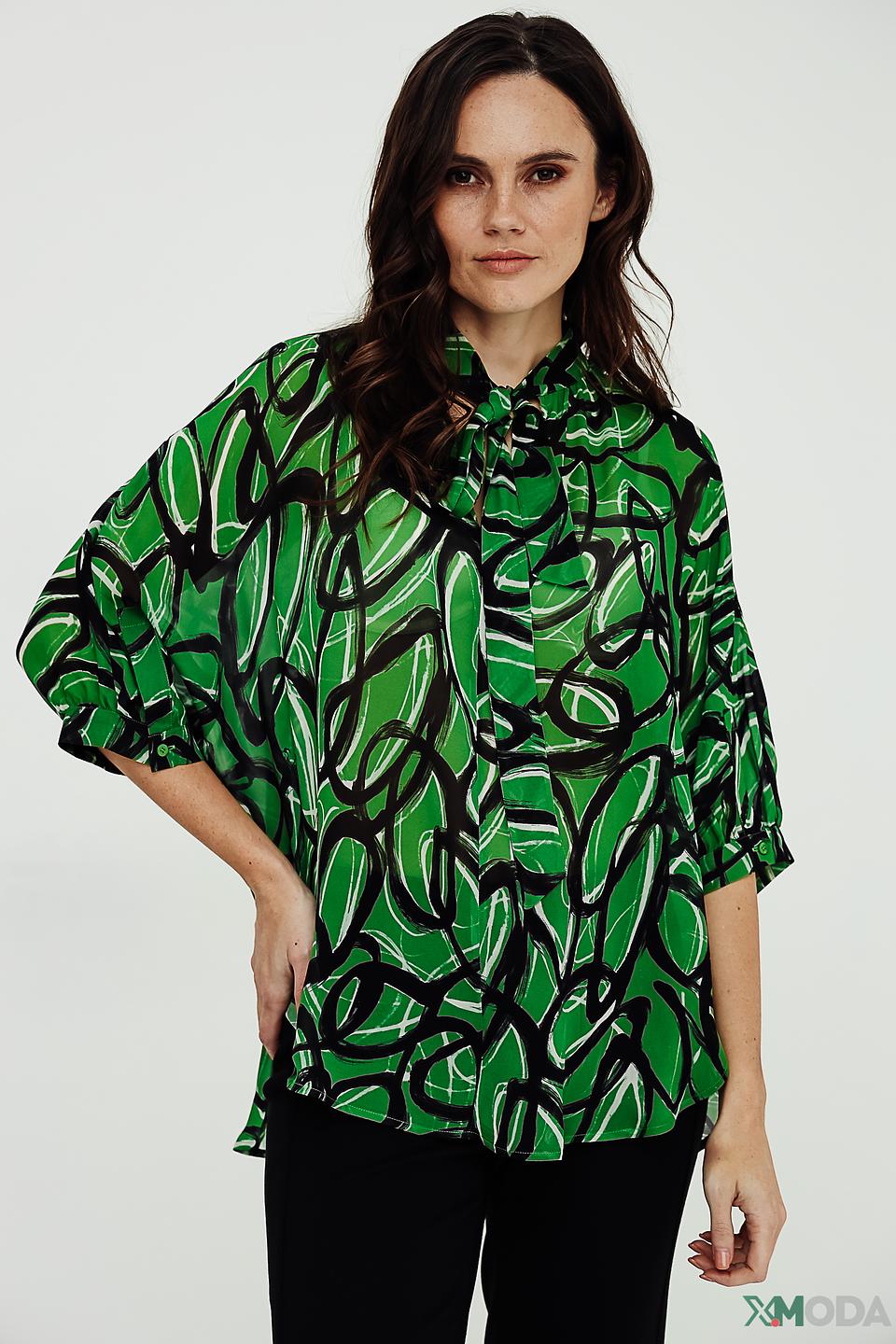 Блуза Luisa Cerano с принтом, зеленый