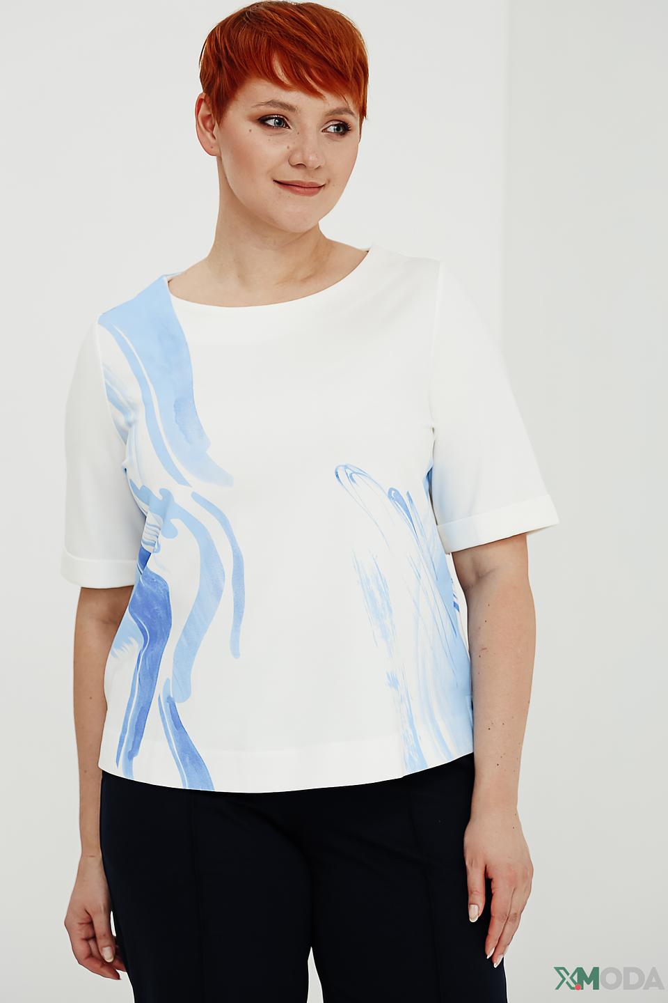 Футболка Taifun с принтом голубой