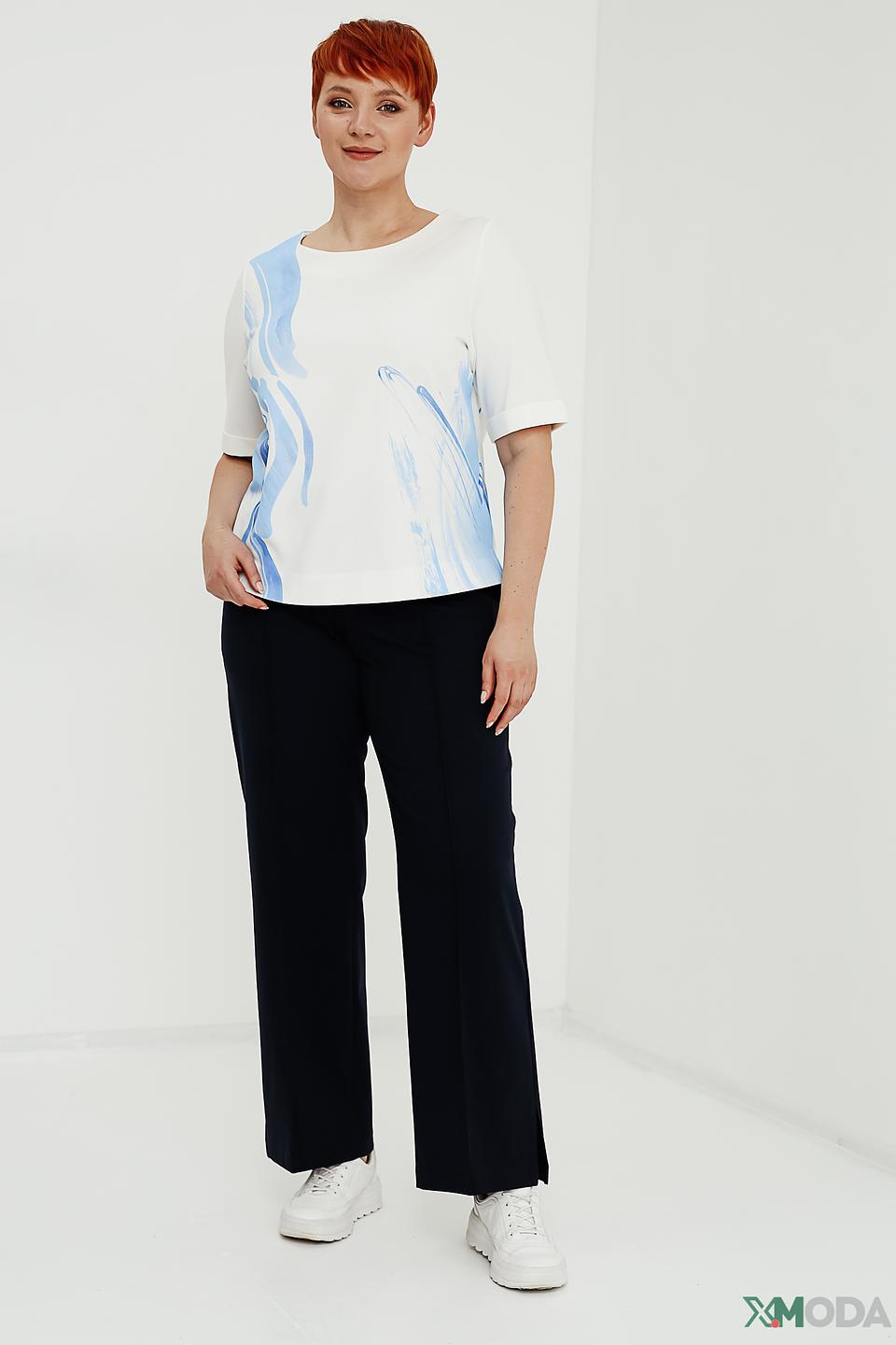 Футболка Taifun с принтом голубой