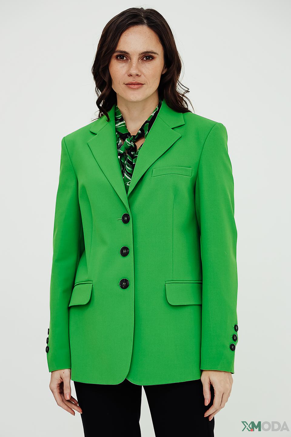 Жакет Luisa Cerano зелёный приталенный