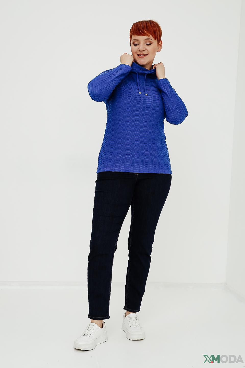 Пуловер Rabe collection синий с текстурой