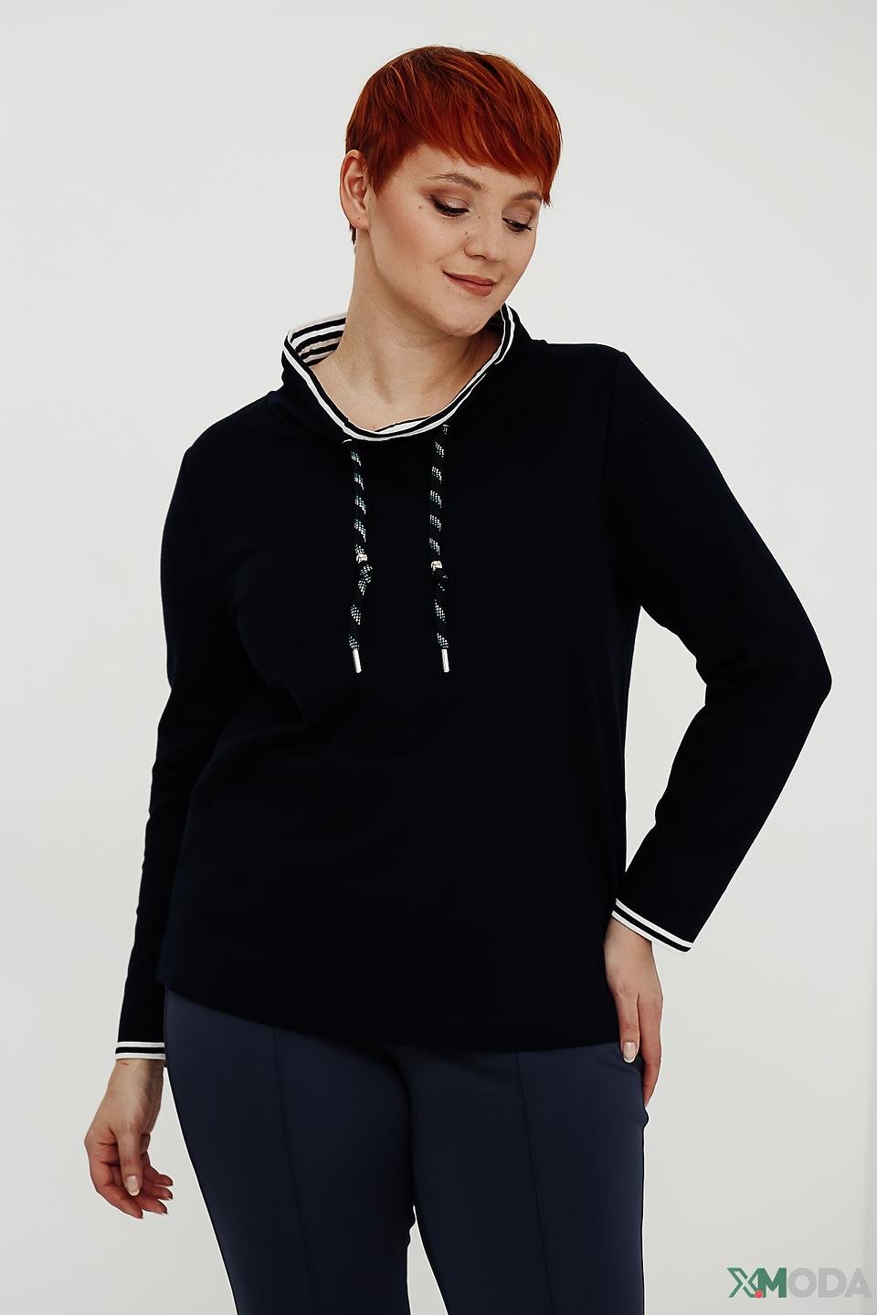 Пуловер Via Appia с капюшоном чёрный