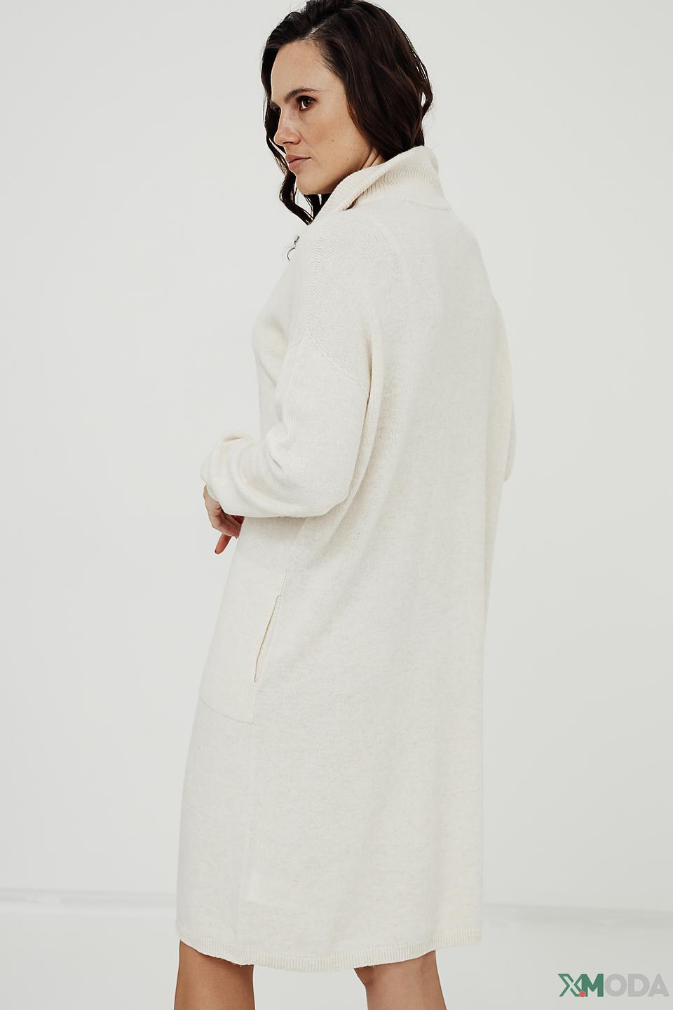 Платье Oui вязаное бежевое