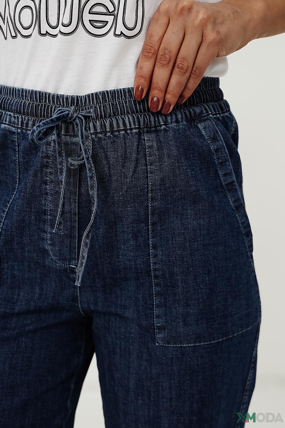 Брюки Oui джинсовые с карманами синие