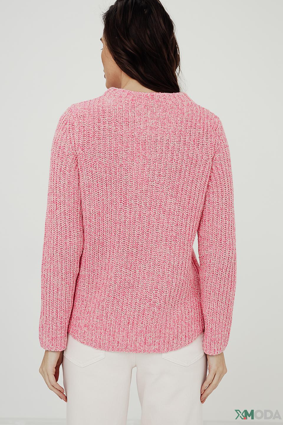 Пуловер Oui вязаный розовый