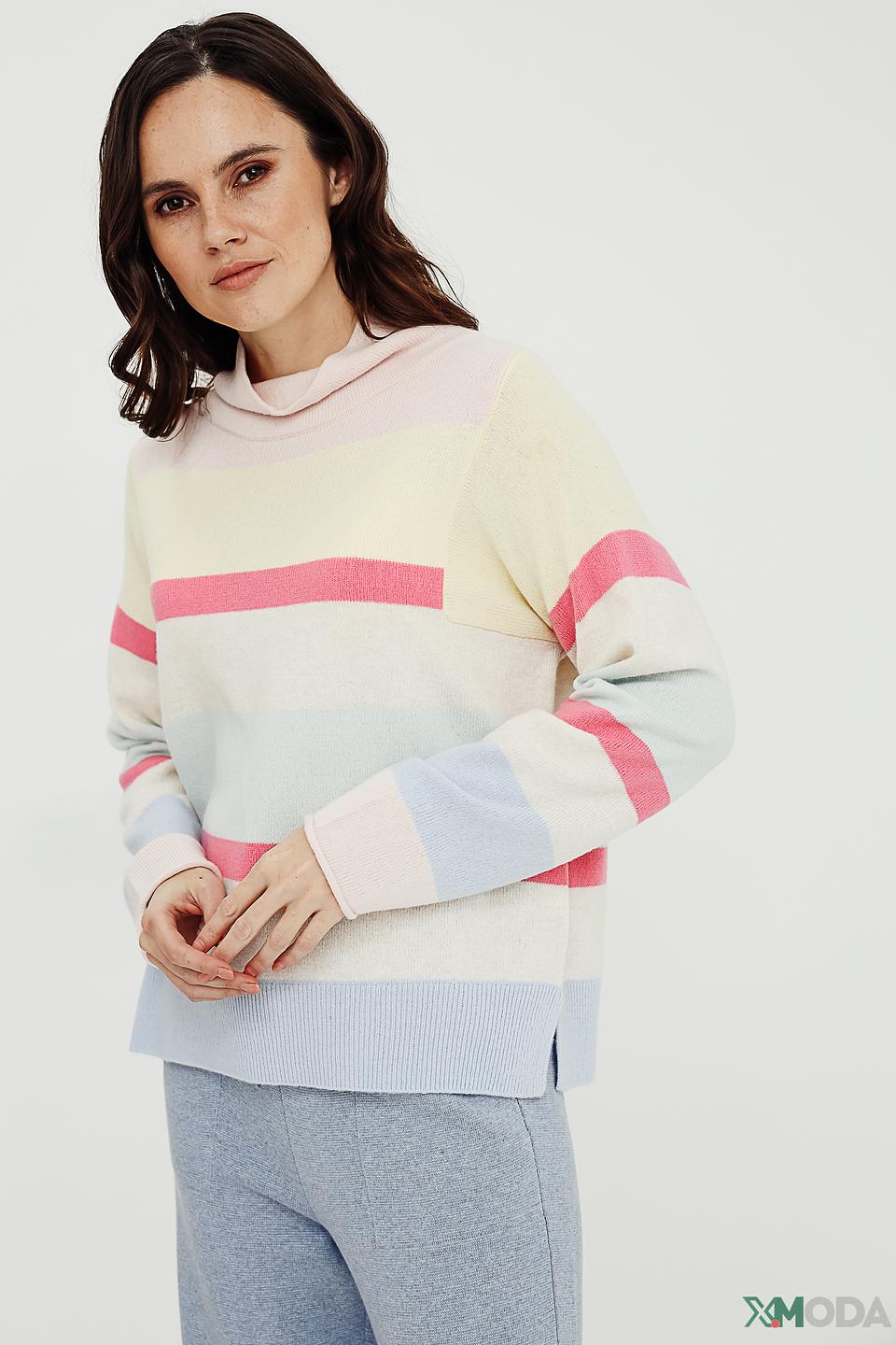 Пуловер Oui в полоску