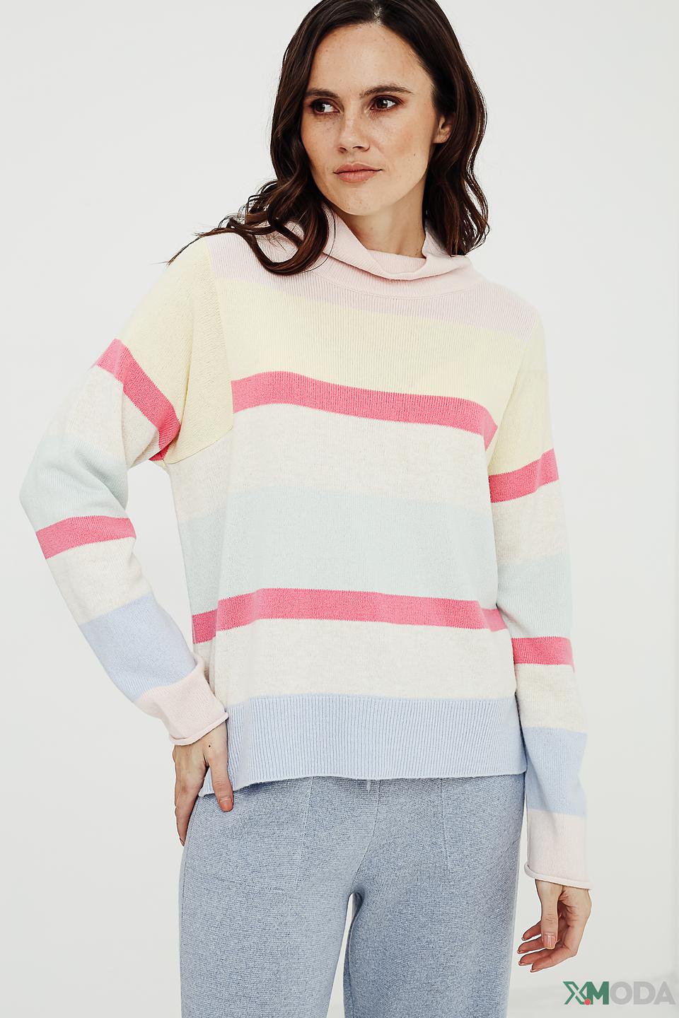 Пуловер Oui в полоску