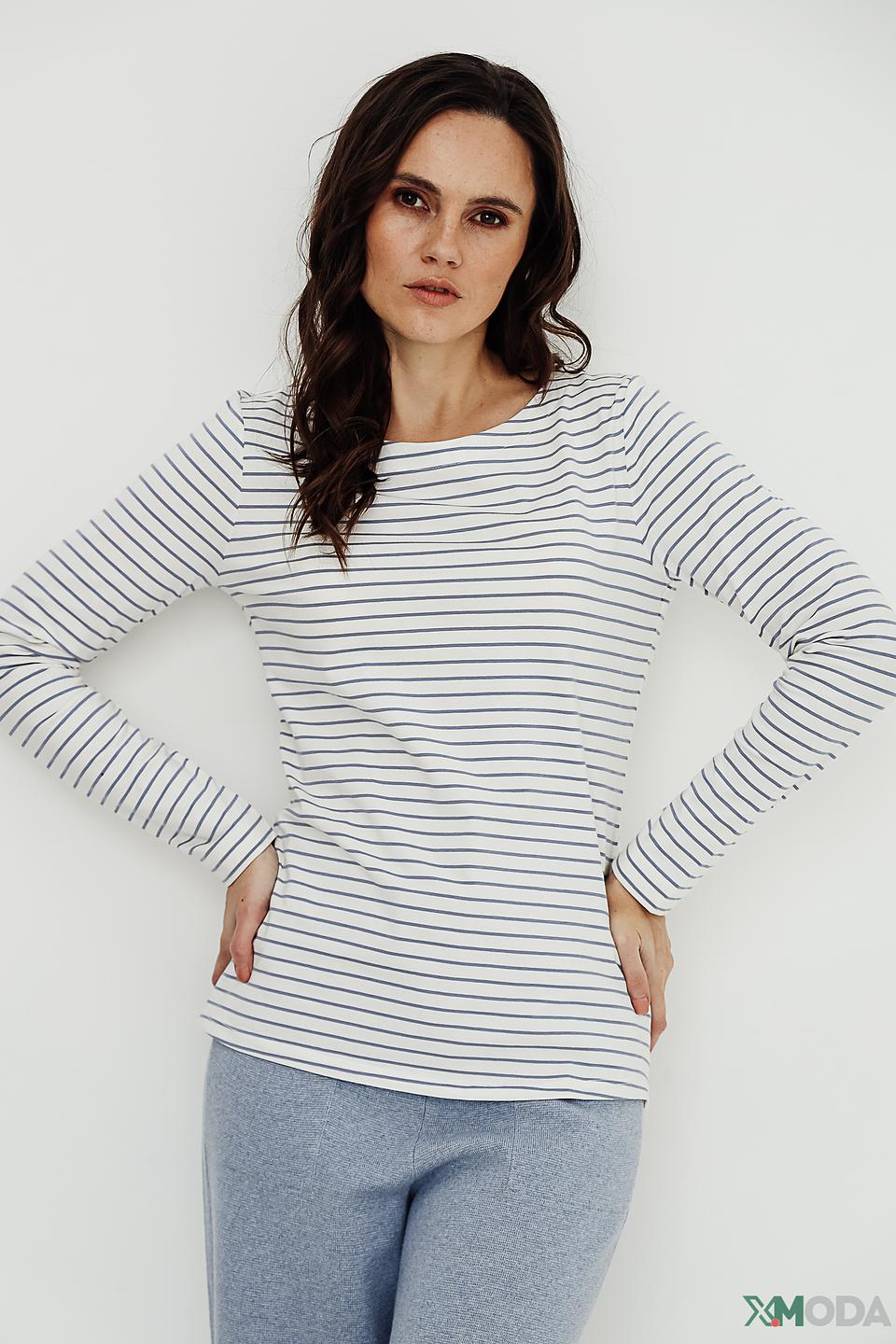 Футболка Oui в полоску белая