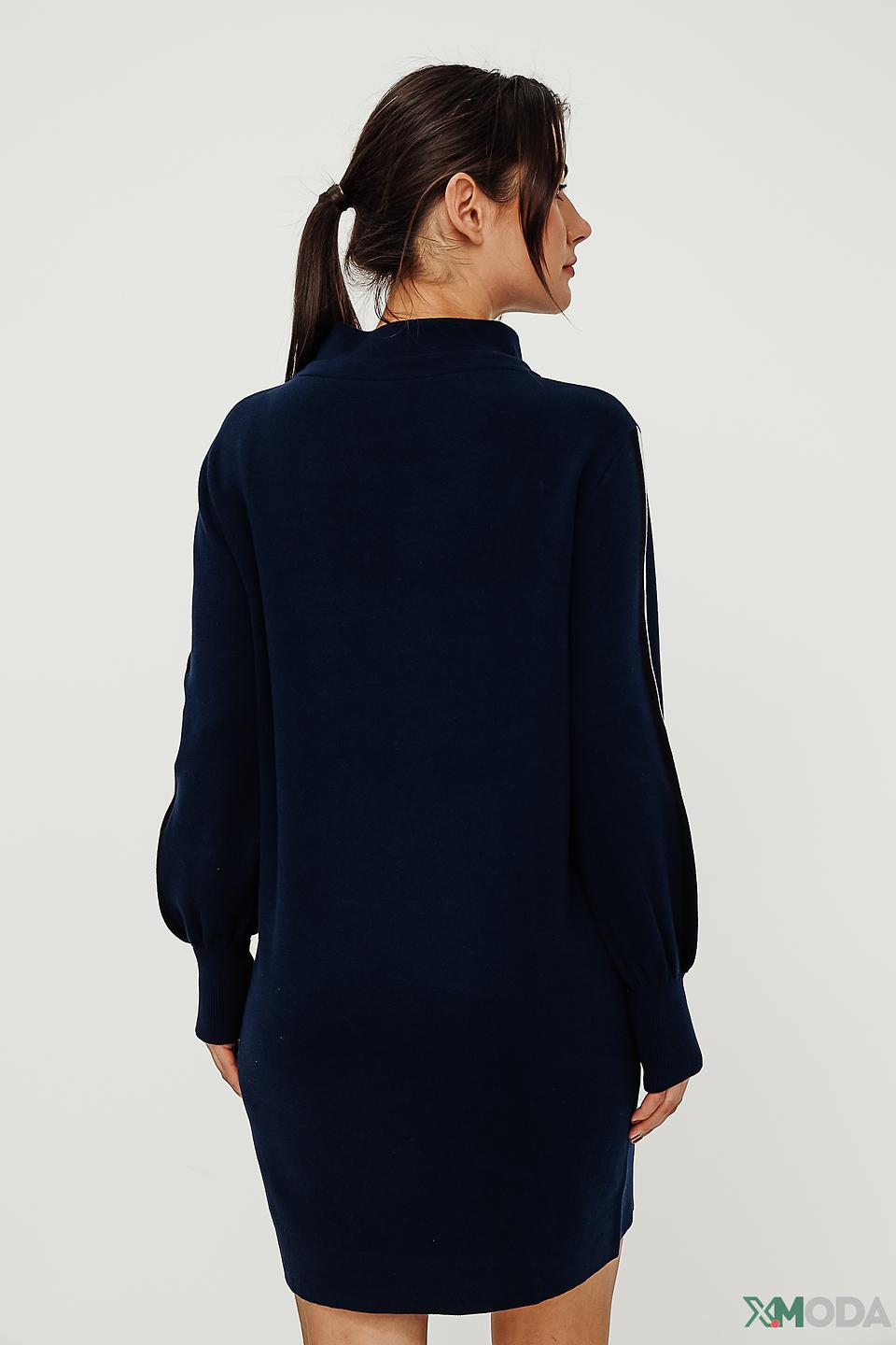 Платье Monari трикотажное синее с капюшоном
