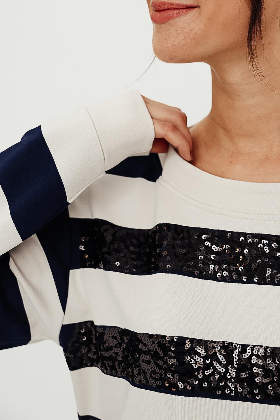 Пуловер Monari в полоску с пайетками