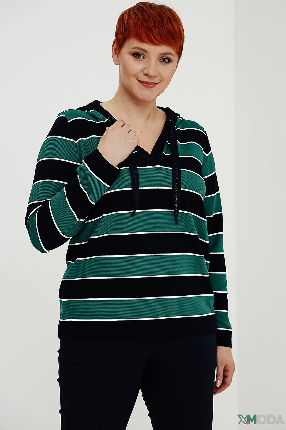 Пуловер Via Appia в полоску с капюшоном