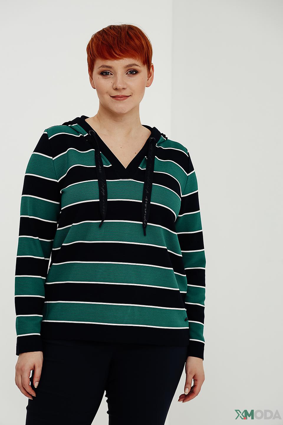 Пуловер Via Appia в полоску с капюшоном