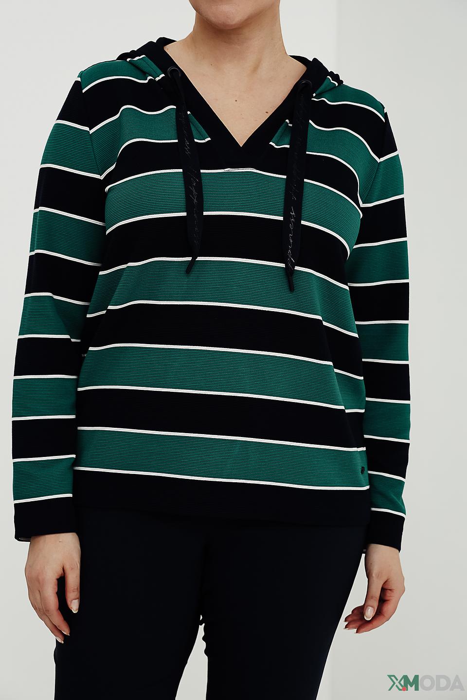 Пуловер Via Appia в полоску с капюшоном