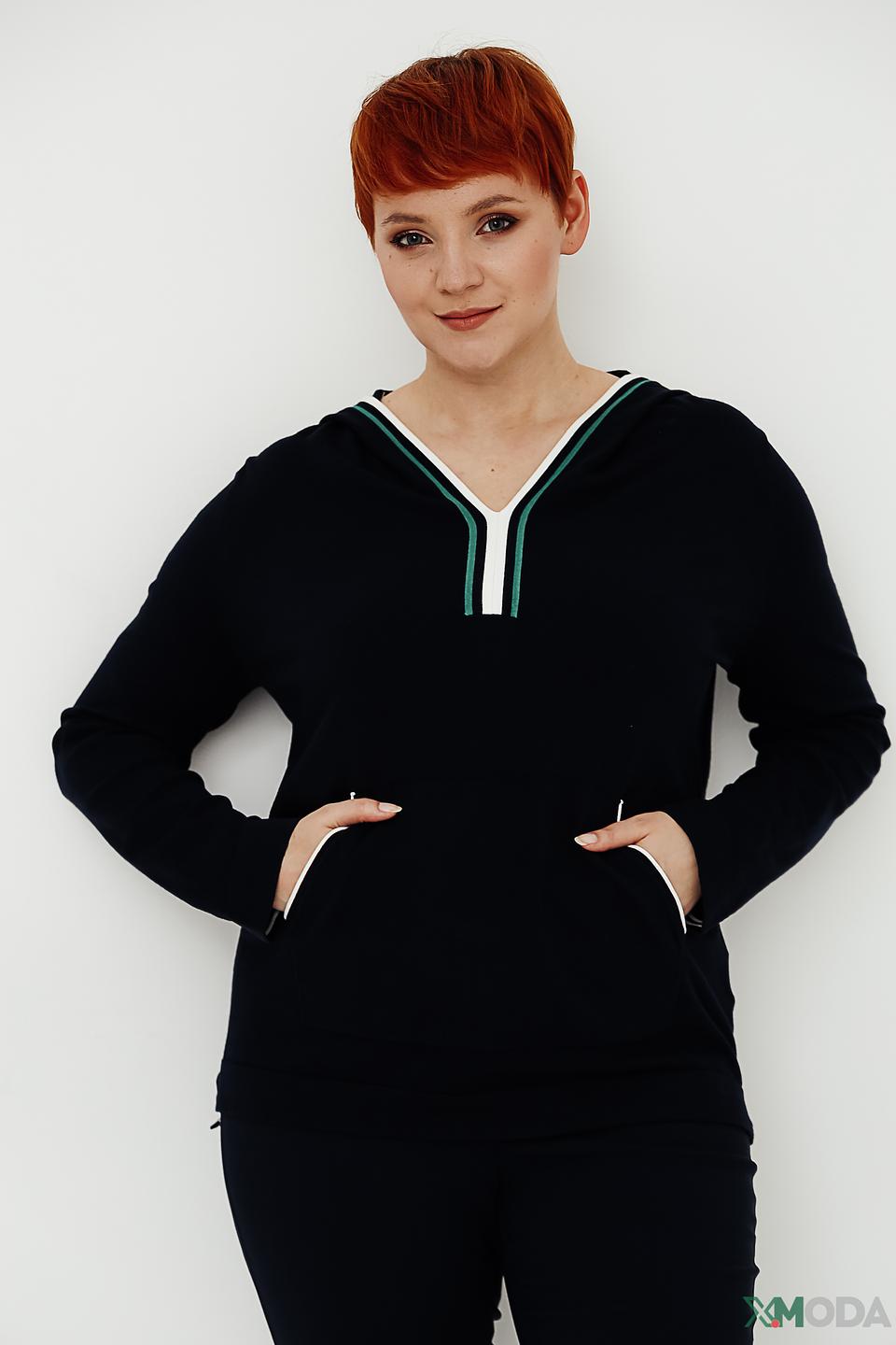 Пуловер Via Appia с капюшоном чёрный