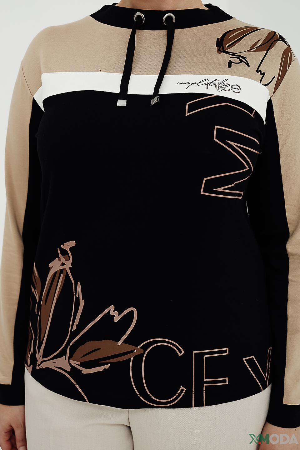 Пуловер Rabe collection с принтом чёрный