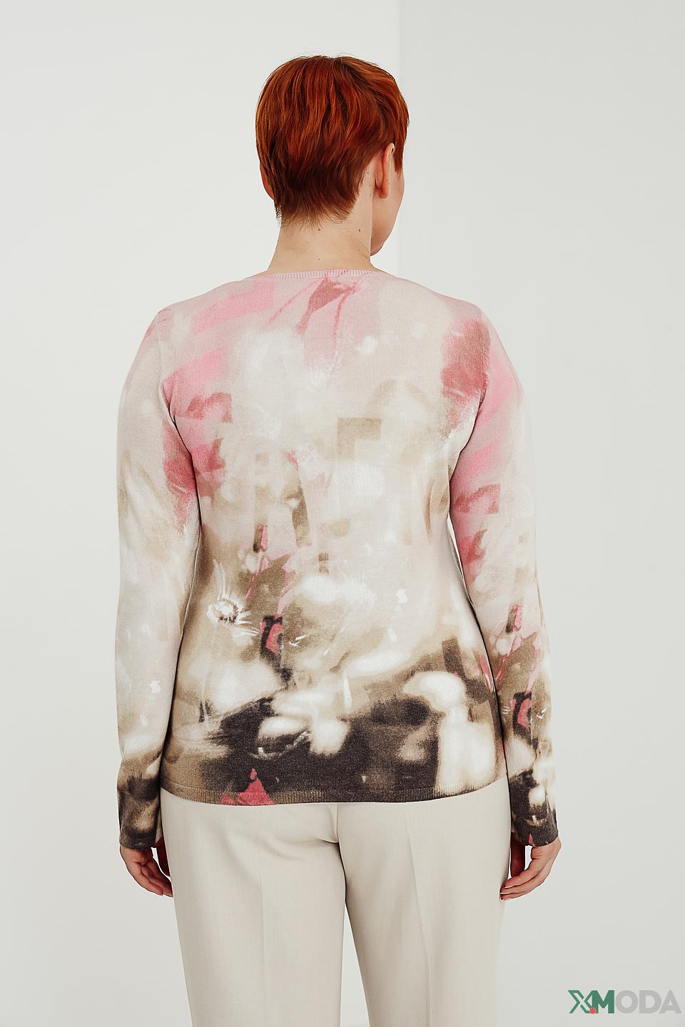 Пуловер Rabe collection с принтом розовый