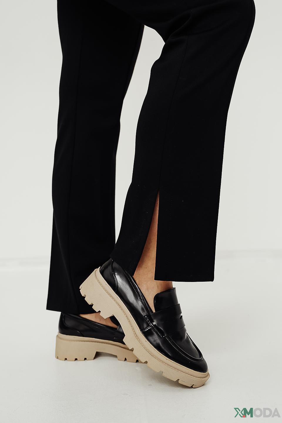 Брюки Lecomte чёрные с разрезами