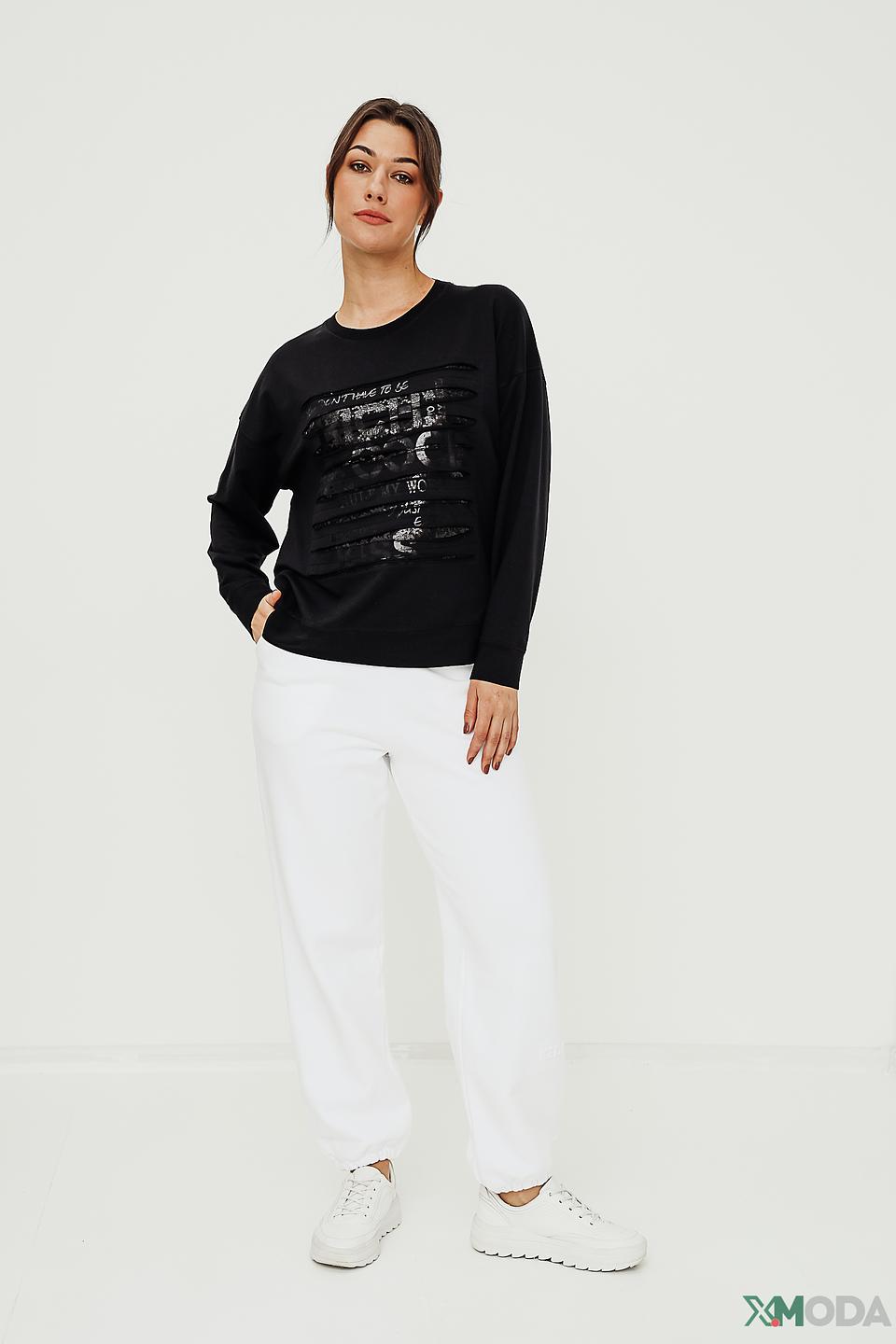 Джемпер Lecomte с принтом чёрный