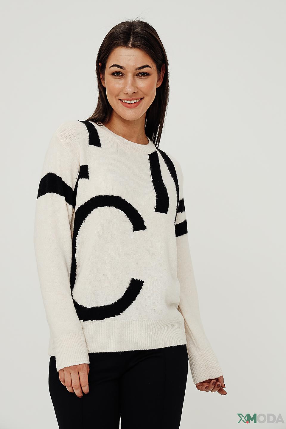 Пуловер Lecomte с принтом кремовый