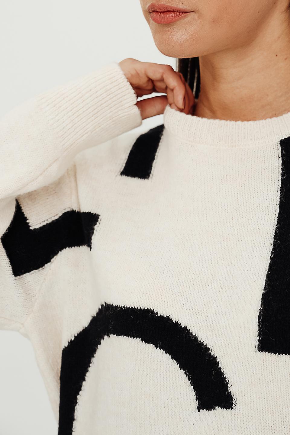 Пуловер Lecomte с принтом кремовый