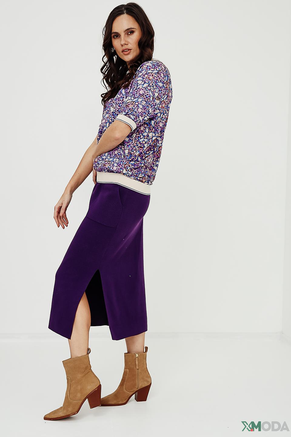 Юбка Oui фиолетовая миди