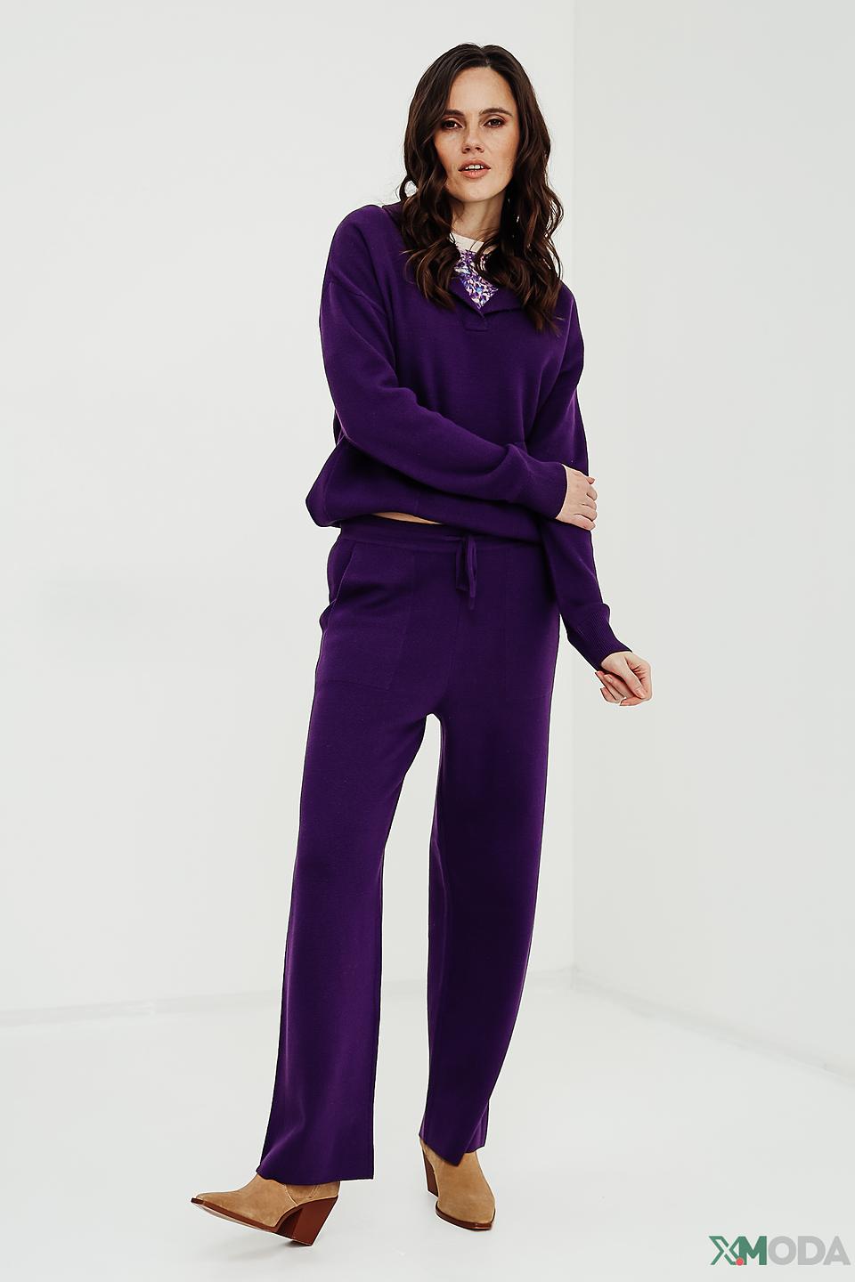 Брюки Oui фиолетовые